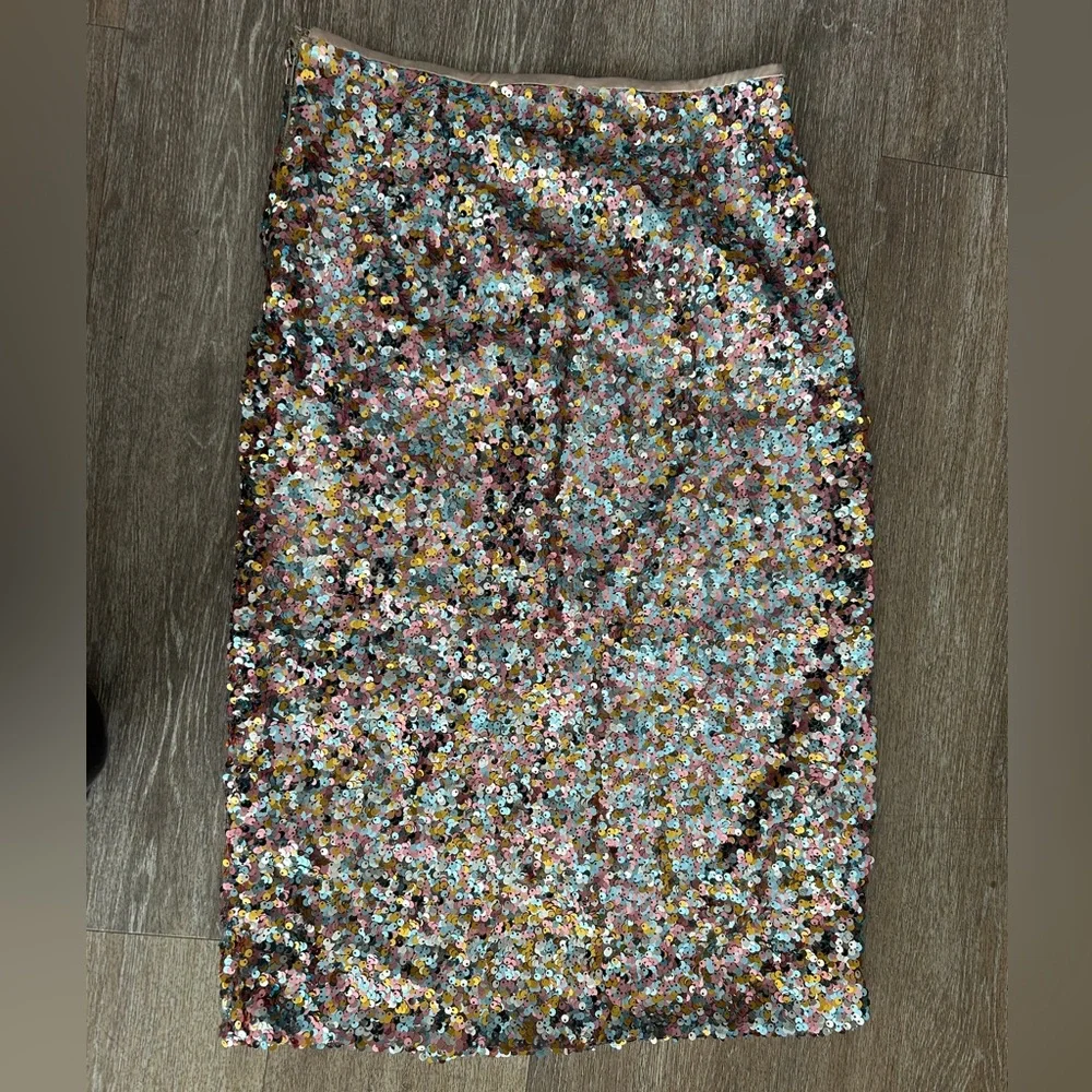 Astr Multicolor Sequin Pencil Skirt - Picture 6 of 10